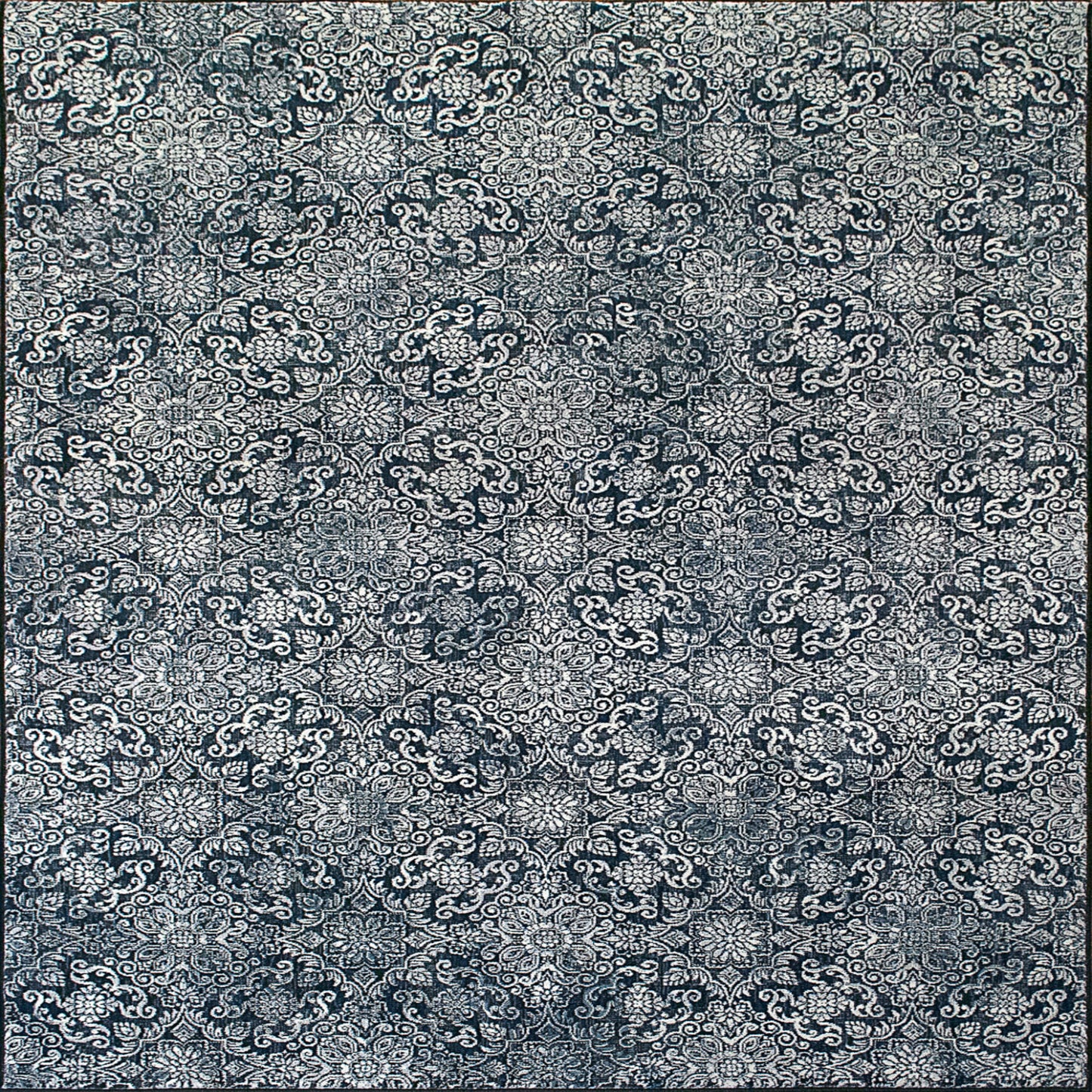 ANCIENT GARDEN - STEEL BLUE in Steel Blue Area Rugs